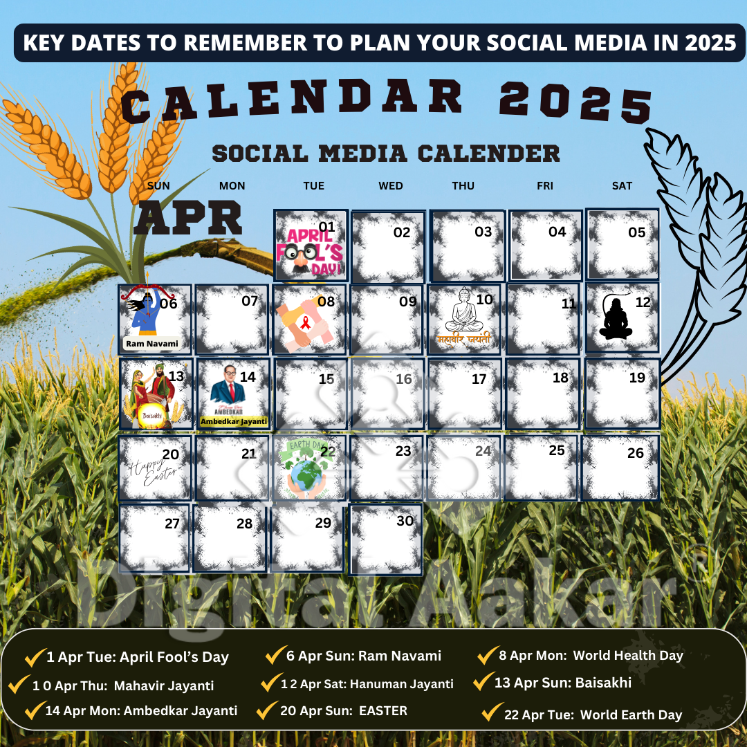 Social Media Calendar for 2025 Indian Festivals and Events