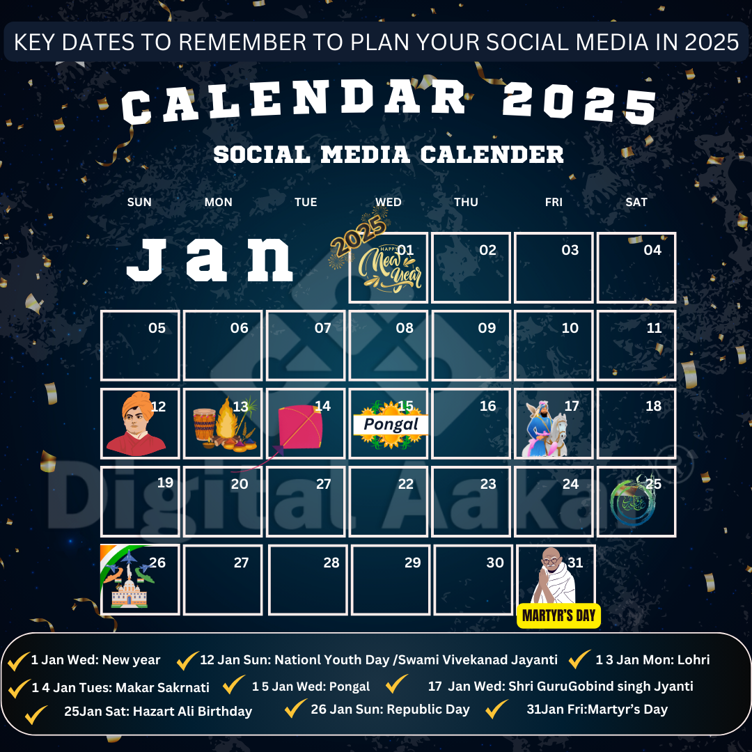 Social Media Calendar for 2025 Indian Festivals and Events